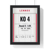 Lewis v Rahman 2001 Boxing Poster framed in a black frame, ready to hang