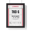 Lewis v Klitschko 2003 Boxing Poster framed in a black frame, ready to hang