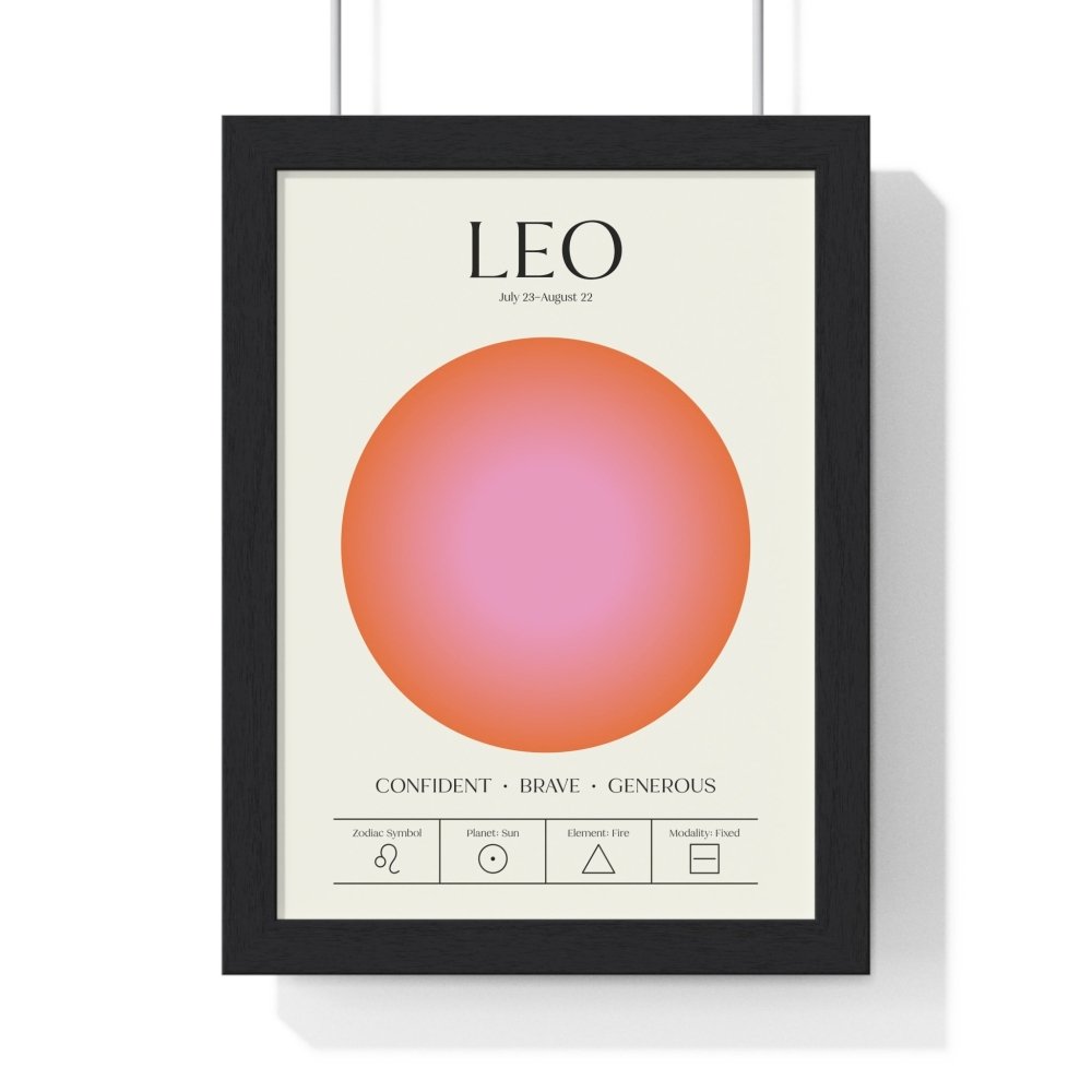 Leo Astrology Chart Poster - Colour Art Print - Poster Kingz