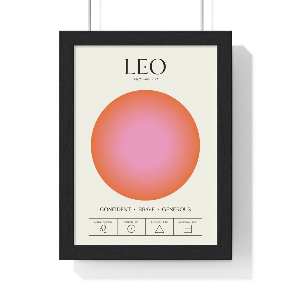 Framed Leo Astrology Chart poster
