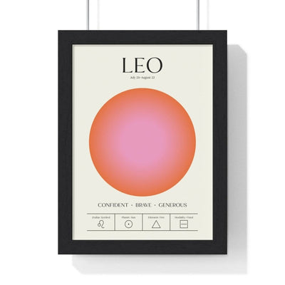 Framed Leo Astrology Chart poster