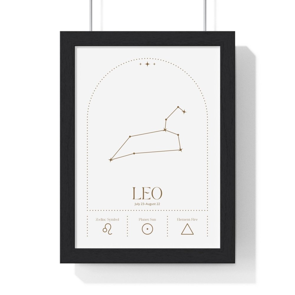 Leo Minimalist Astrology Chart Poster - Art Print - Poster Kingz