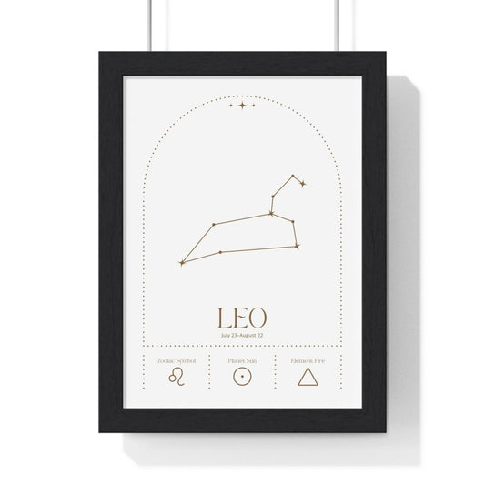 Leo Minimalist Astrology Chart Poster - Art Print - Poster Kingz