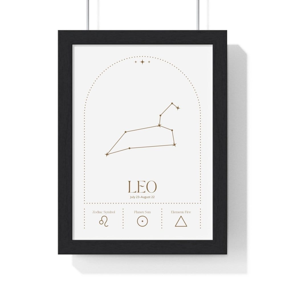 Framed Leo Minimalist Astrology Chart poster