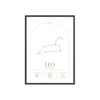 Framed Leo Minimalist Astrology Chart poster close-up