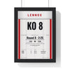 Lewis v Tyson 2002 Boxing Poster print framed in a black frame, ready to hang