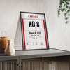 Lewis v Tyson 2002 Boxing Poster print framed and leaning on a sideboard