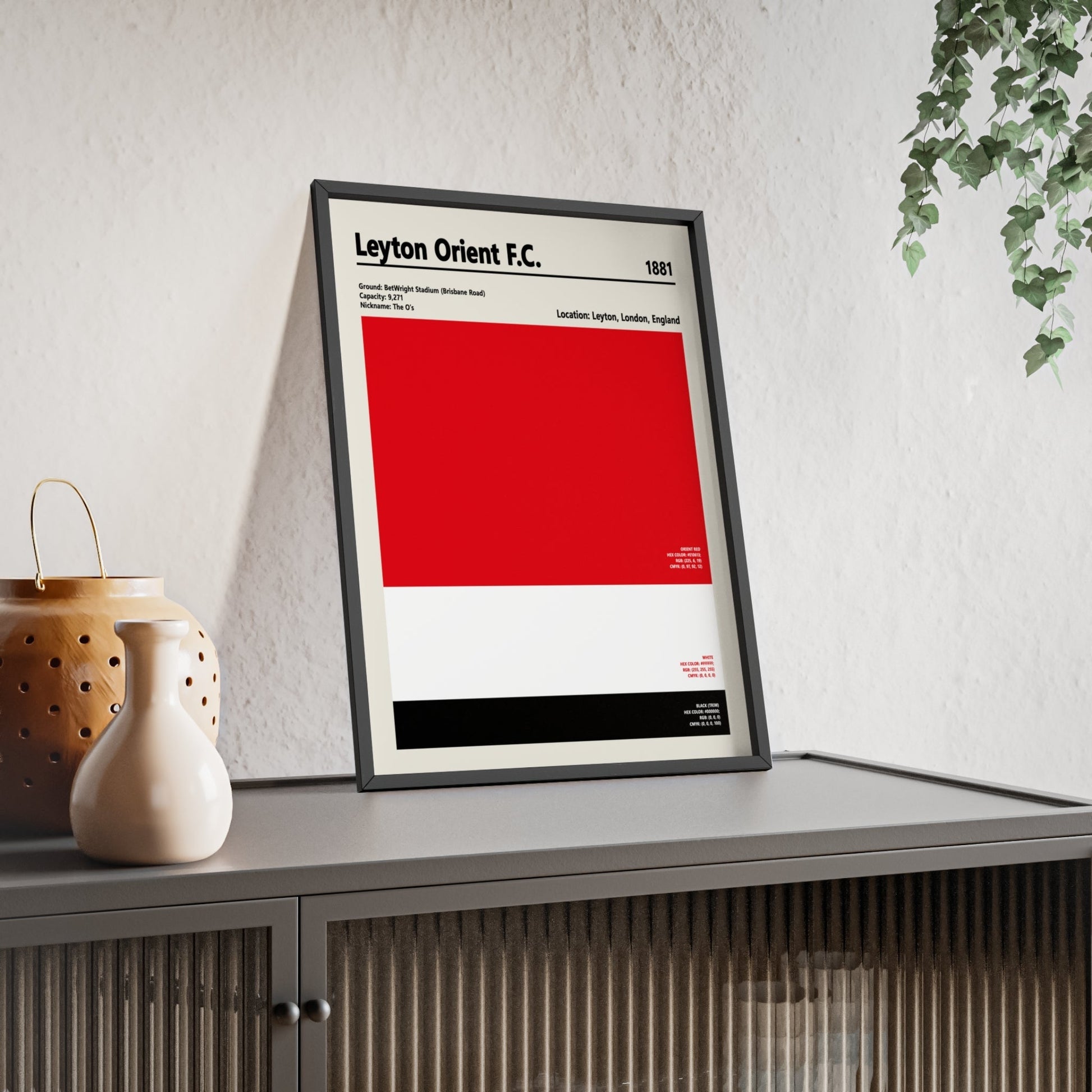 Leyton Orient Colour Palette Print - Poster Kingz - A5 (unframed) - 