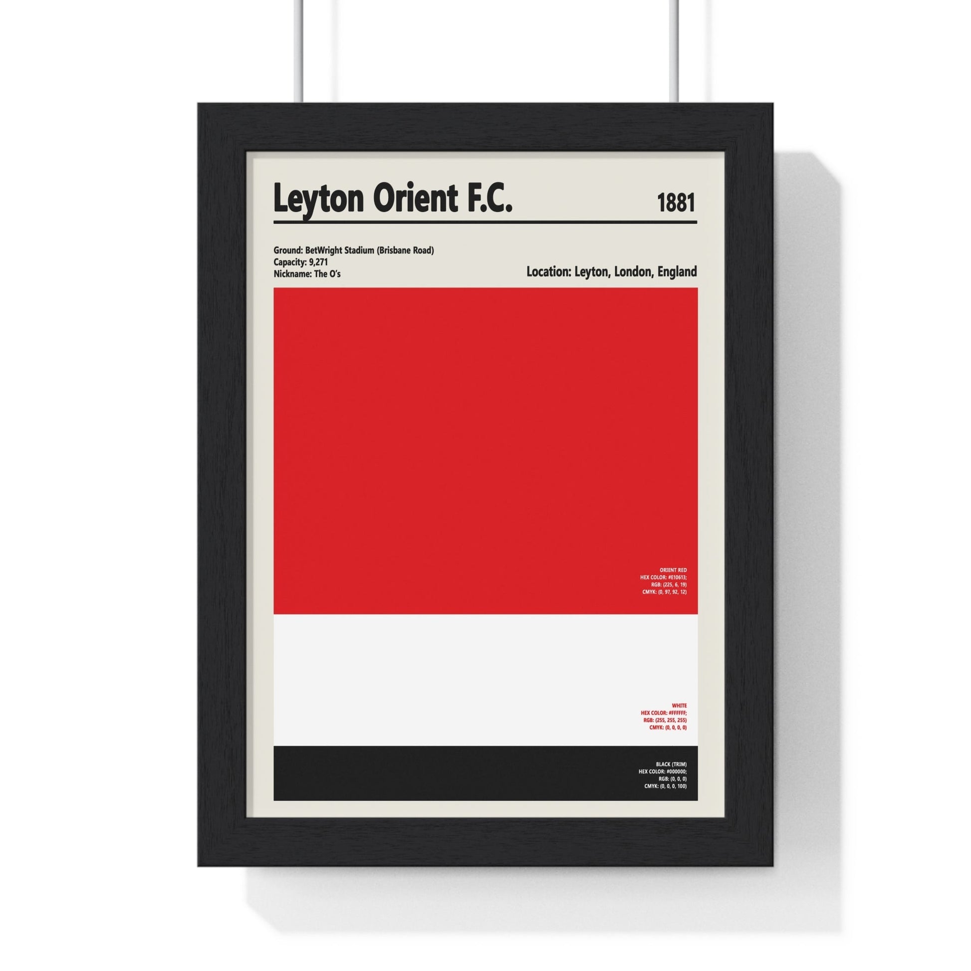 Leyton Orient Colour Palette Print - Poster Kingz - A5 (unframed) - 