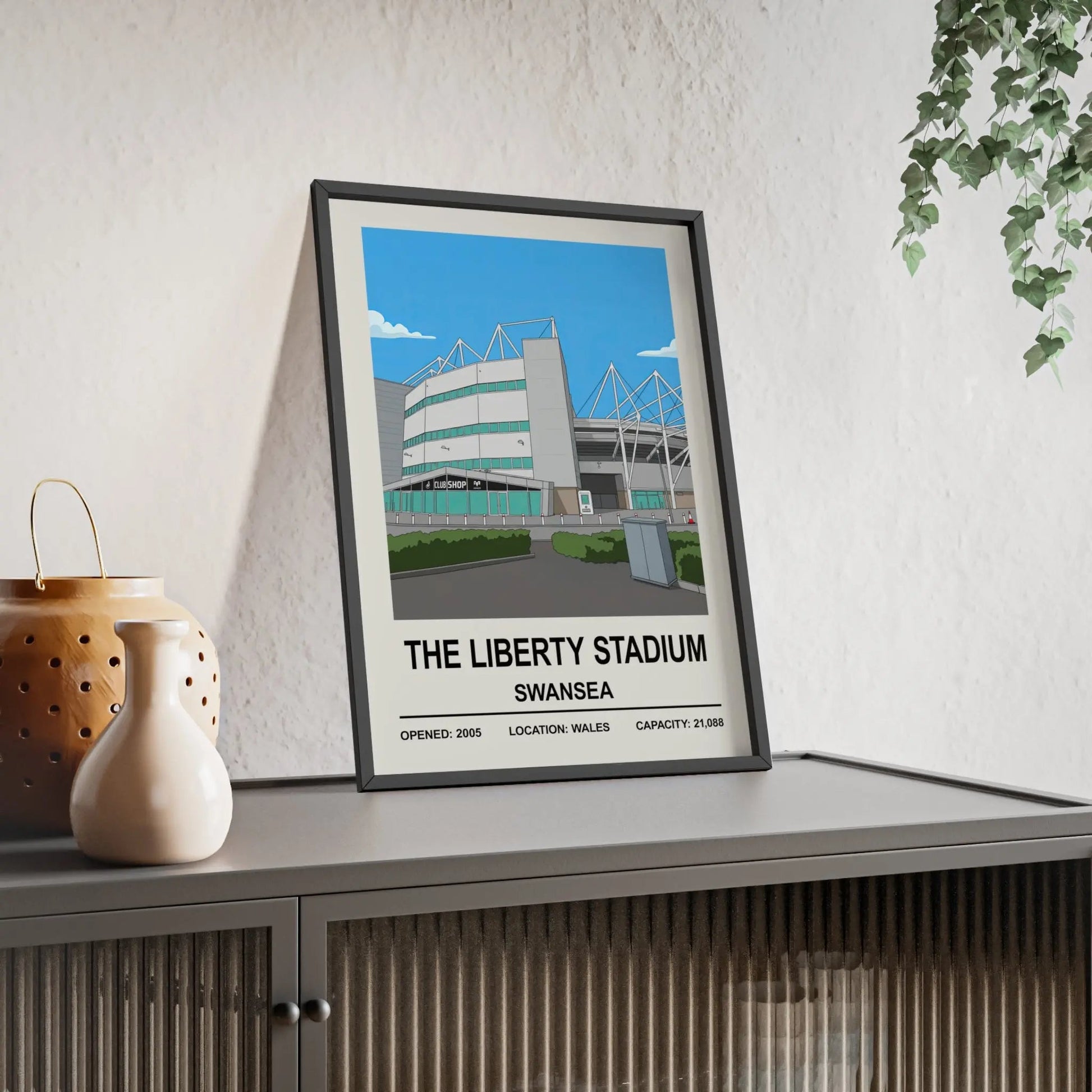 Framed Liberty Stadium Swansea poster