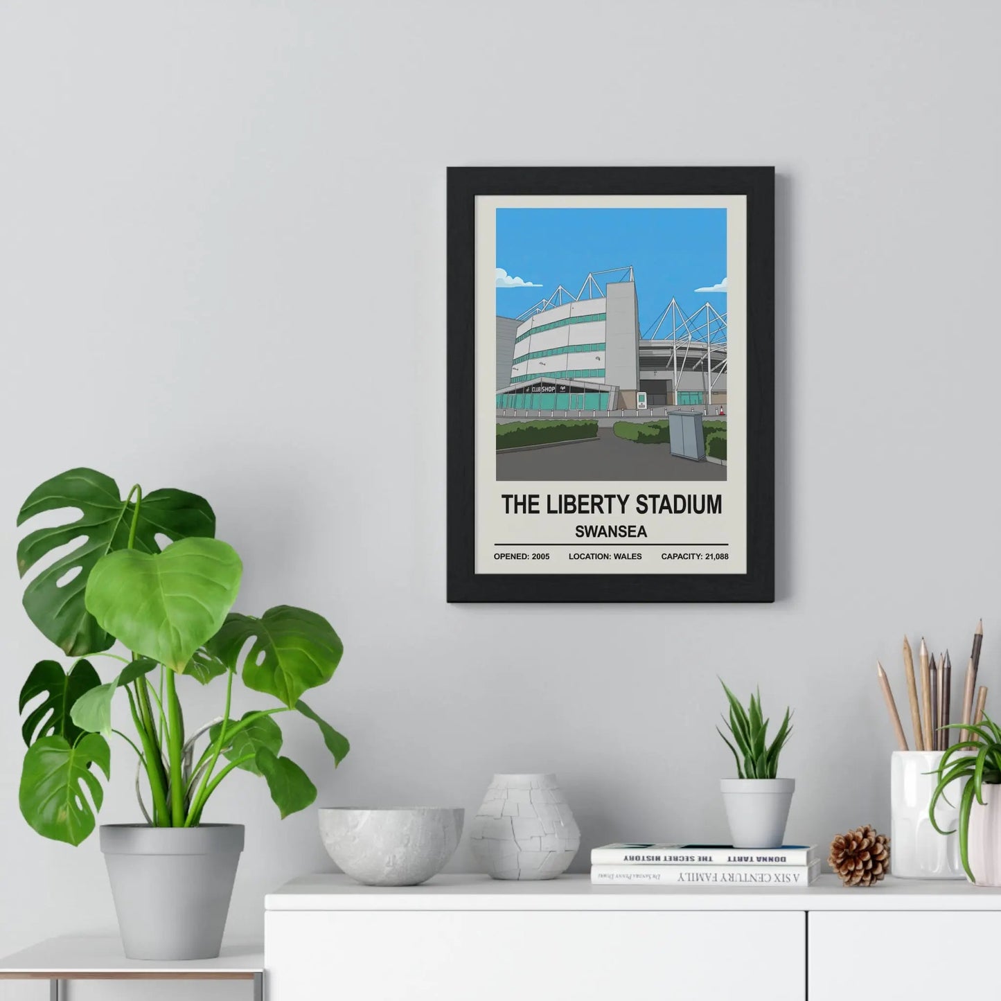 Framed Liberty Stadium Swansea poster