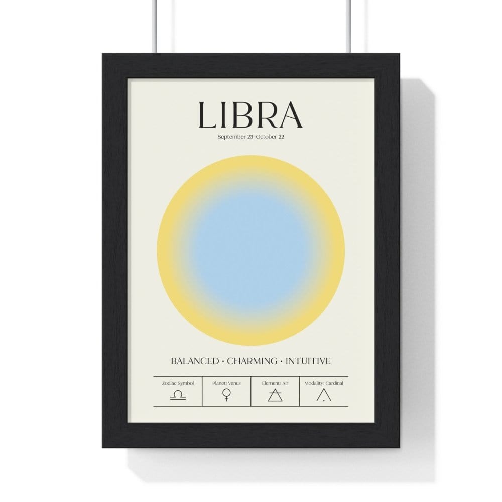 Framed Libra Astrology Chart poster