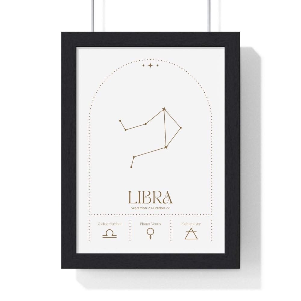 Libra Minimalist Astrology Chart Poster - Art Print - Poster Kingz