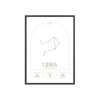 Framed Libra Minimalist Astrology Chart poster close-up