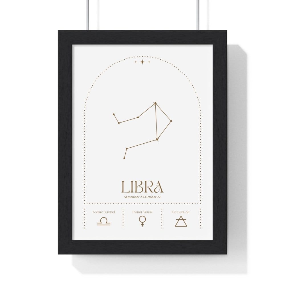 Framed Libra Minimalist Astrology Chart poster
