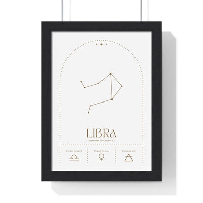 Framed Libra Minimalist Astrology Chart poster