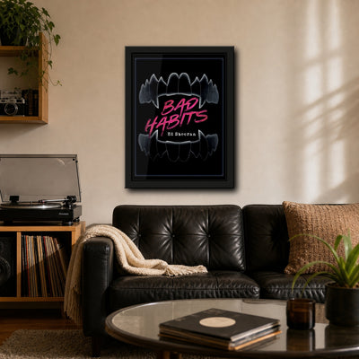 Ed Sheeran Bad Habits Framed or Unframed 30x40cm Music Poster - Ed Sheeran wall art lifestyle wall mockup