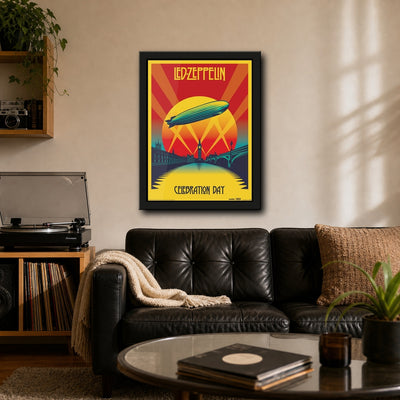 Led Zeppelin Celebration Day Framed or Unframed 30x40cm Music Poster - Led Zeppelin wall art lifestyle wall mockup
