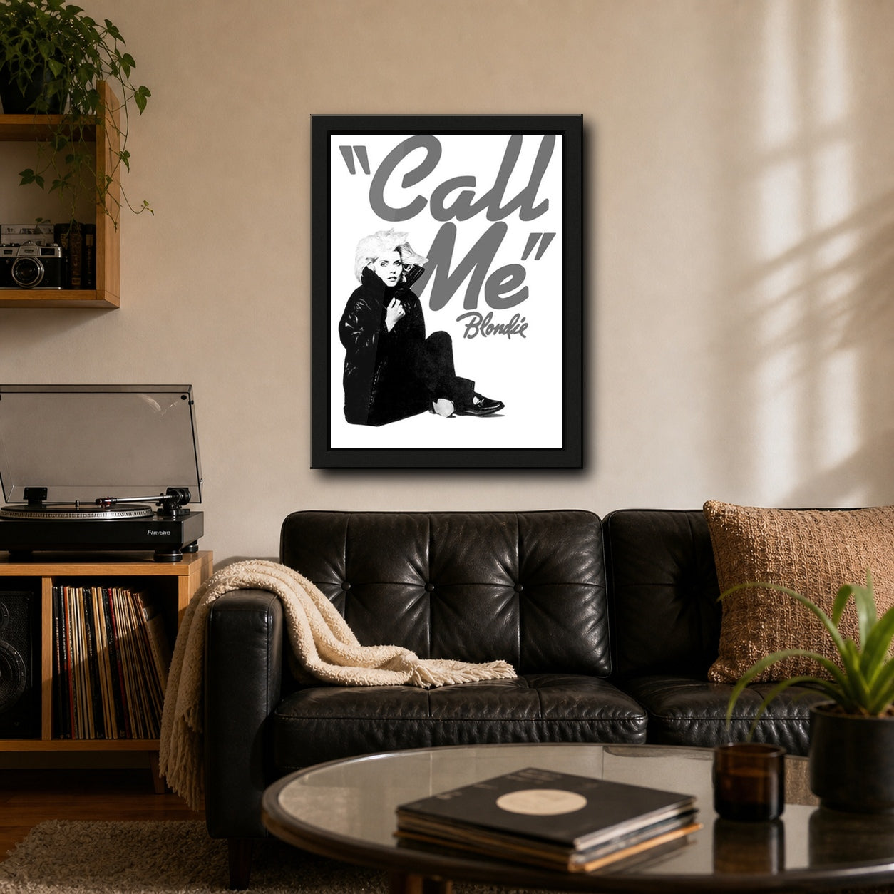Blondie Call Me Framed or Unframed 30x40cm Music Poster - Blondie wall art lifestyle wall mockup