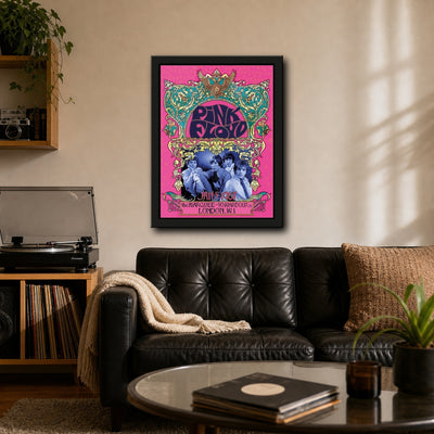 Pink Floyd Pink Floyd '67 Framed or Unframed 30x40cm Music Poster - Pink Floyd wall art lifestyle wall mockup