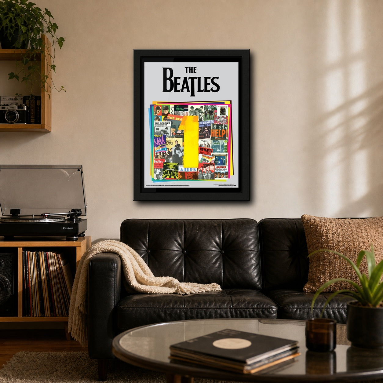 The Beatles Albums Framed or Unframed 30x40cm Music Poster - The Beatles wall art lifestyle wall mockup