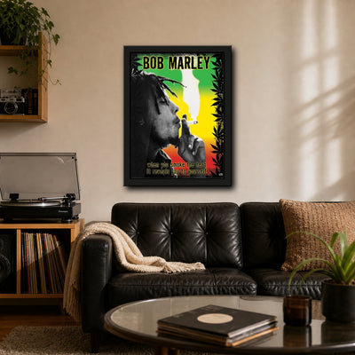 Bob Marley Herb Framed or Unframed 30x40cm Music Poster - Bob Marley wall art lifestyle wall mockup