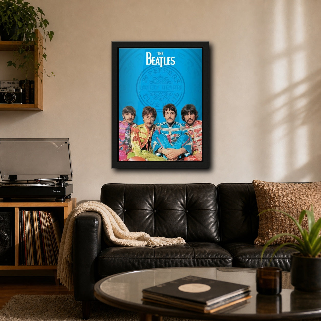 The Beatles Sgt.. Pepper Band Framed or Unframed 30x40cm Music Poster - The Beatles wall art lifestyle wall mockup