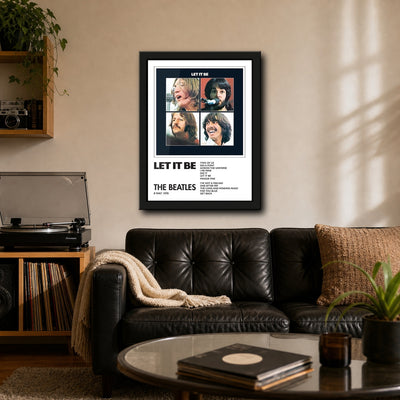 The Beatles Let It Be Collector Print Framed or Unframed 30x40cm Music Poster - The Beatles wall art lifestyle wall mockup