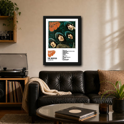 The Beatles Rubber Soul Collector Print Framed or Unframed 30x40cm Music Poster - The Beatles wall art lifestyle wall mockup