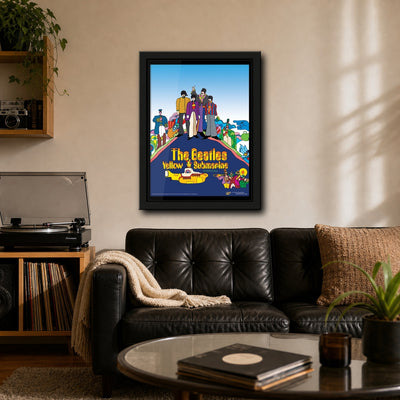 The Beatles Yellow Submarine Framed or Unframed 30x40cm Music Poster - The Beatles wall art lifestyle wall mockup