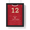 British & Irish Lions 1997 Poster - Jeremy Guscott 12 Drop Goal Durban Series Win Rugby Print framed in a black frame, ready to hang