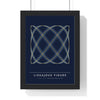 Lissajous Figure print framed in a black frame, ready to hang