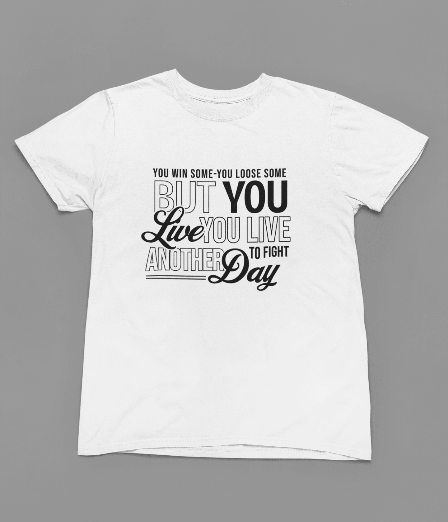 Black t-shirt with Live To Fight Another Day Quote Friday Movie /Sweatshirt close-up