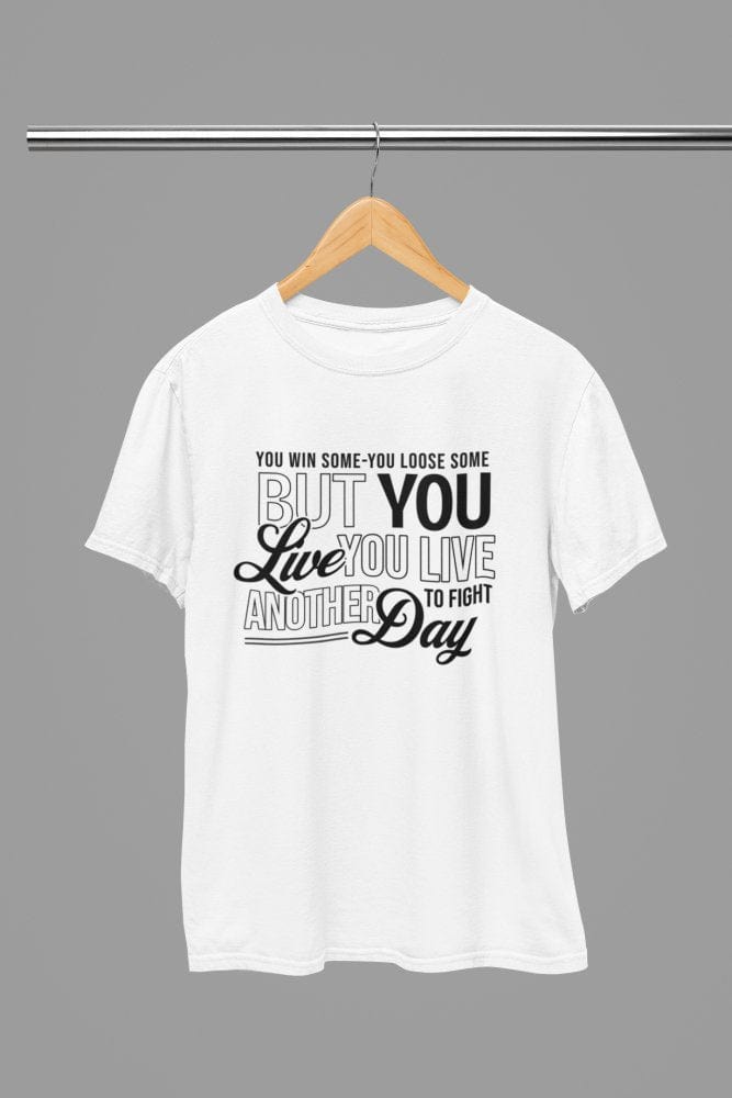 Black t-shirt with Live To Fight Another Day Quote Friday Movie /Sweatshirt back view