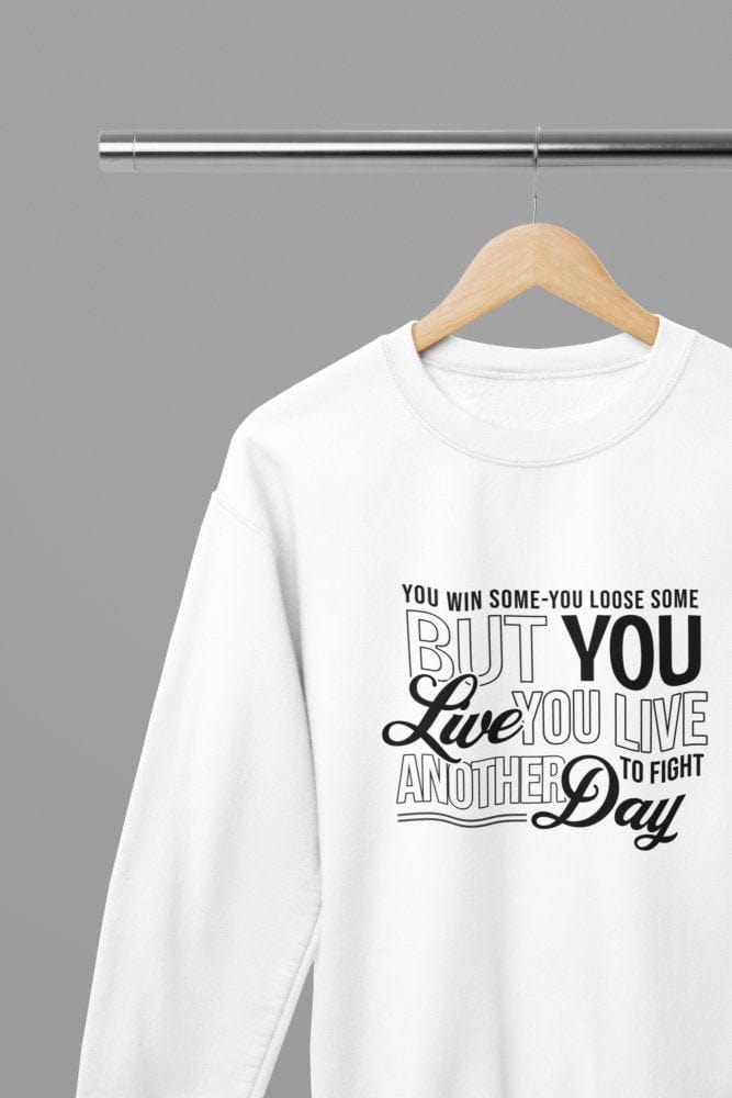 Black t-shirt with Live To Fight Another Day Quote Friday Movie /Sweatshirt front view