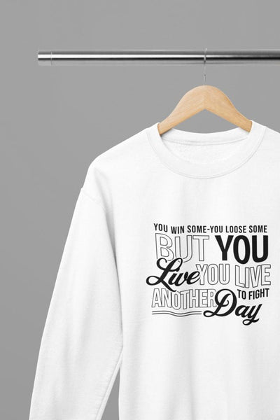 Black t-shirt with Live To Fight Another Day Quote Friday Movie /Sweatshirt front view