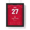 Liverpool 4-0 Barcelona Champions League 2019 Poster - Origi 27 Corner Taken Quickly framed in a black frame, ready to hang