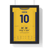 Liverpool FA Cup Final 2001 Poster - Michael Owen 10 Cardiff Winner Shirt Print framed in a black frame, ready to hang
