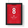 Liverpool Gerrard 8 Istanbul 2005 Poster framed in a black frame, ready to hang