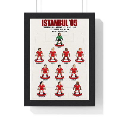 Liverpool Istanbul 2005 XI print in a black frame
