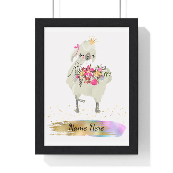 Framed Llama Personalised Print Wall Art, Customizable Frame/Unframed poster