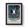 loanDepot park map print framed in a black frame, ready to hang