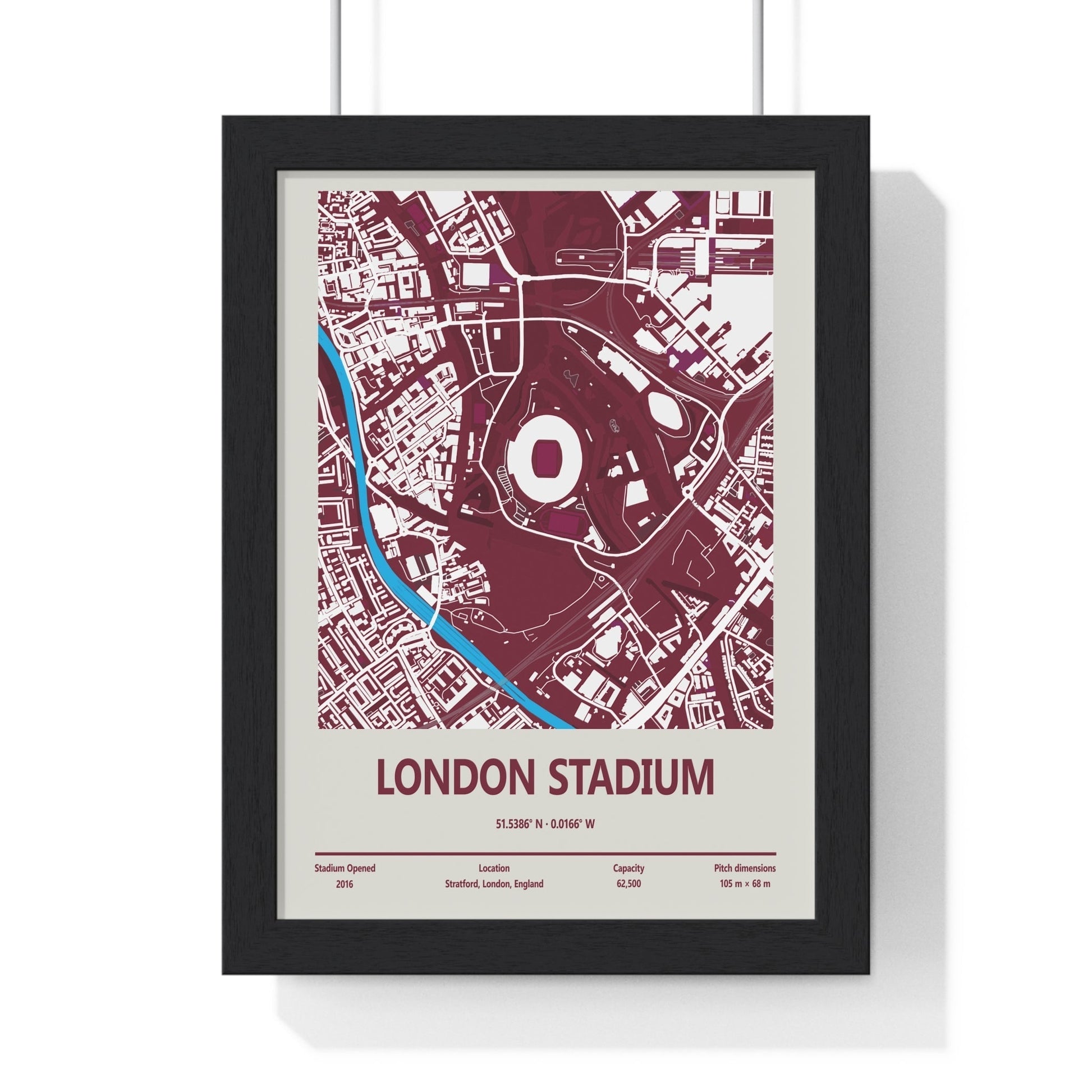 London Stadium West Ham Map Print