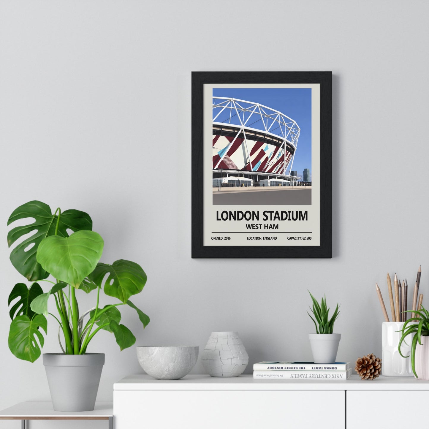 Framed London Stadium West Ham poster