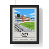 Lord's cricket ground print framed in a black frame, ready to hang