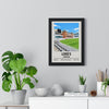 Lord's cricket ground print framed on a living room wall