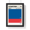Los Angeles Dodgers colour swatch print framed in a black frame, ready to hang