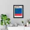 Los Angeles Dodgers colour swatch print framed on a living room wall
