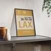 Framed Los Angeles LAX boarding pass travel poster