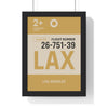 Framed Los Angeles LAX boarding pass travel poster
